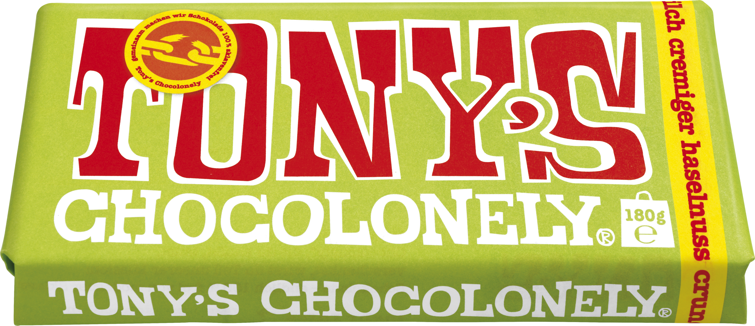 Vollmilchschokolade 32 % cremiger Haselnuss Crunch-Tonys Chocolonely Austria