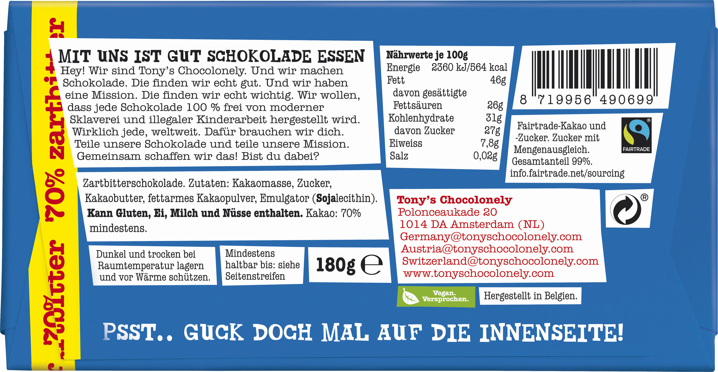 70% Zartbitterschokolade-Tonys Chocolonely Austria