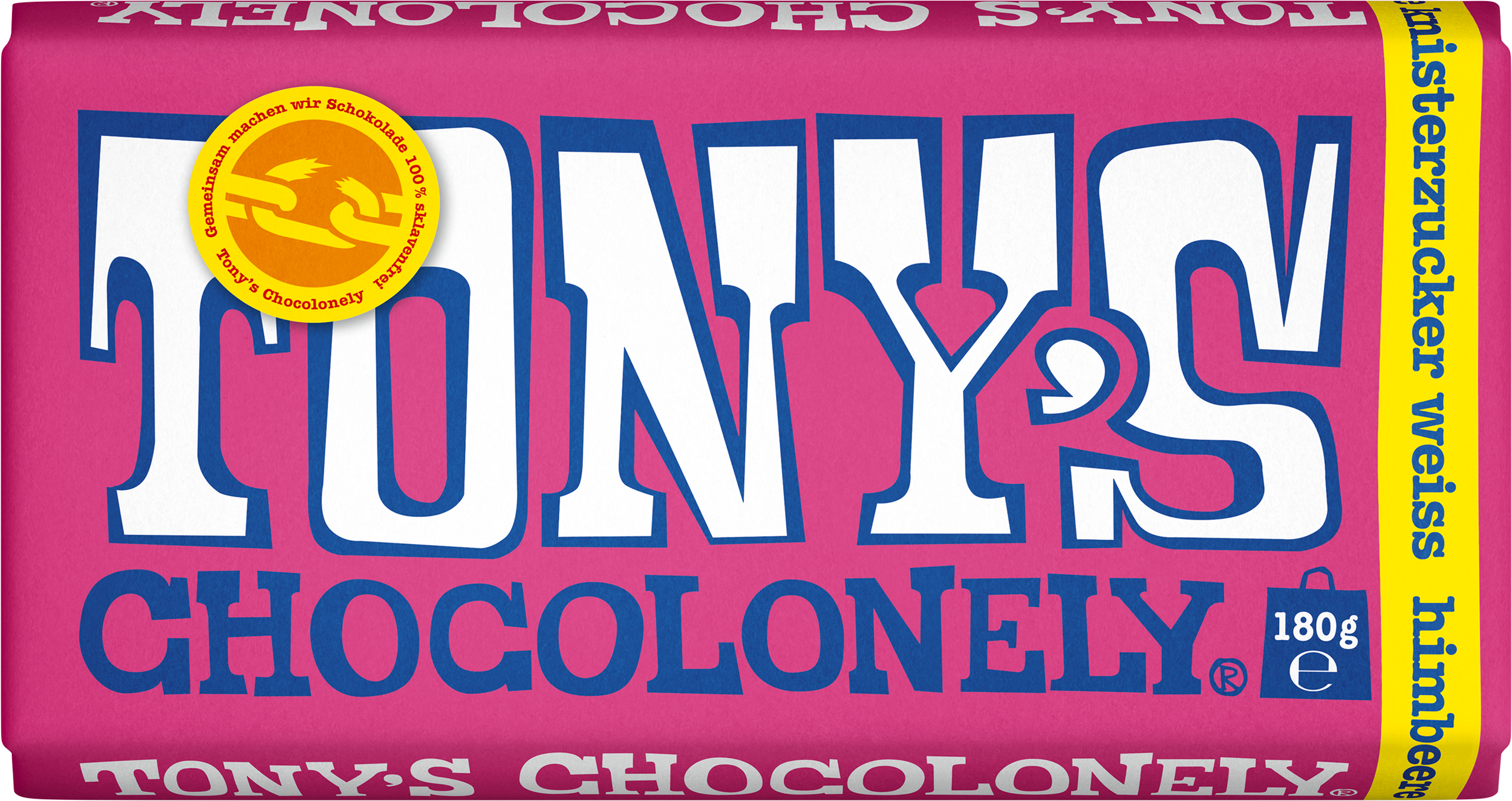 Weiße Schokolade mit Himbeere und Knisterzucker-Tonys Chocolonely Austria