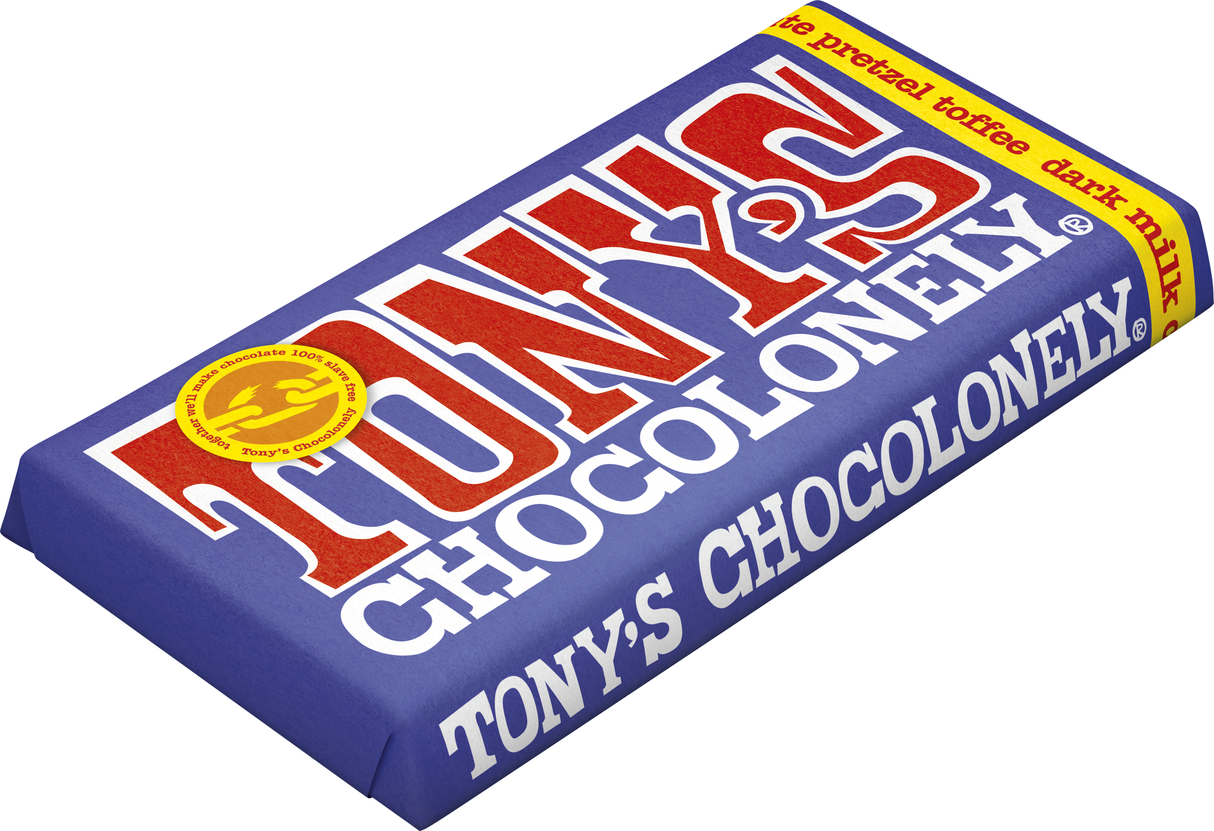 Dunkle Vollmilchschokolade 42% Brezel Toffee-Tonys Chocolonely Austria