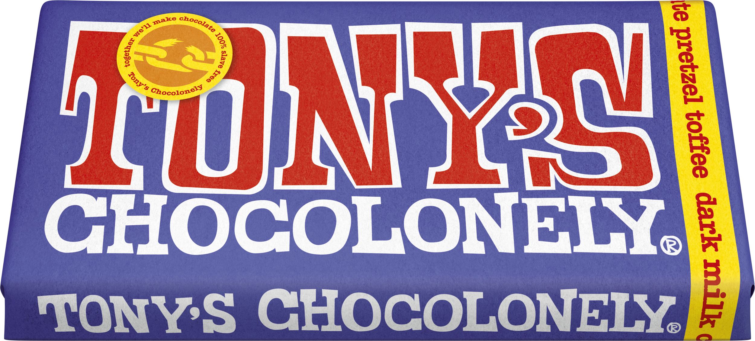 Dunkle Vollmilchschokolade 42% Brezel Toffee-Tonys Chocolonely Austria