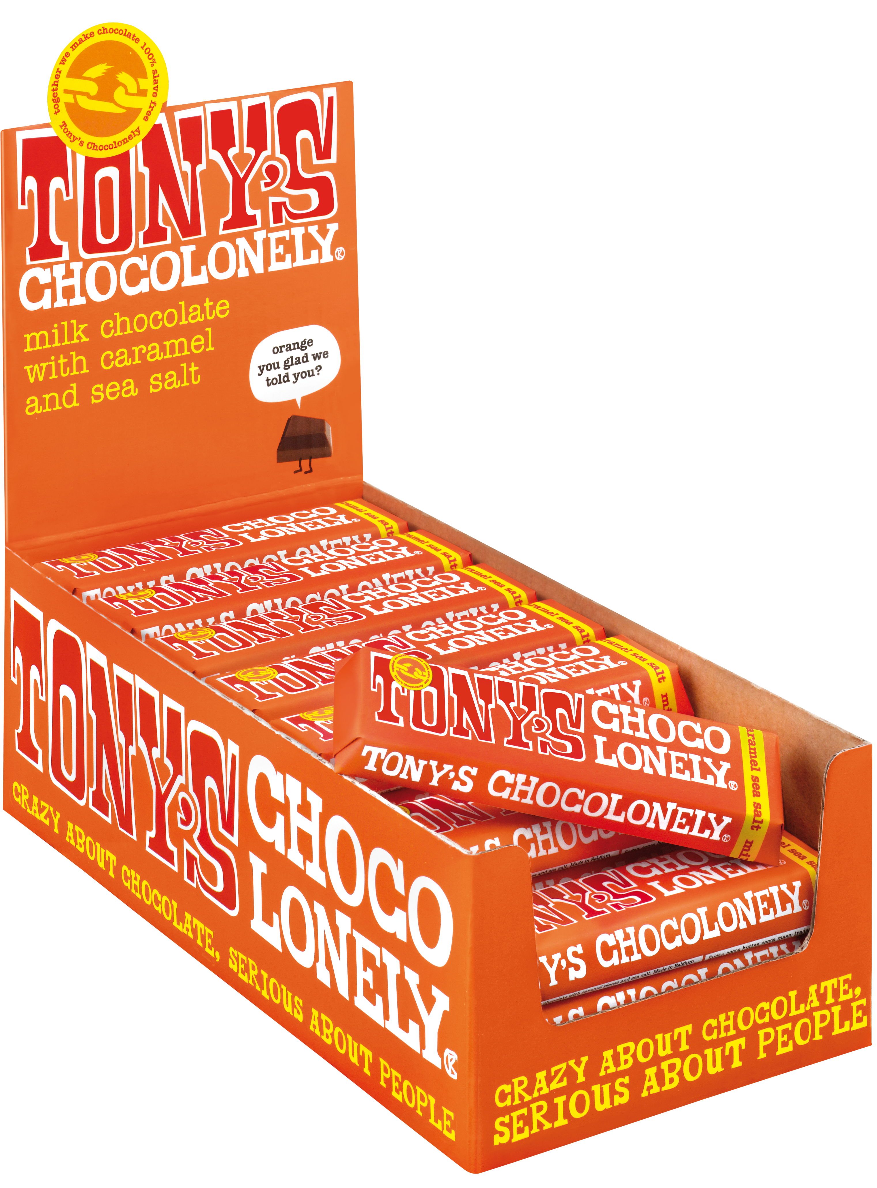 Vollmilchschokolade 32% Karamell Meersalz-Tonys Chocolonely Austria