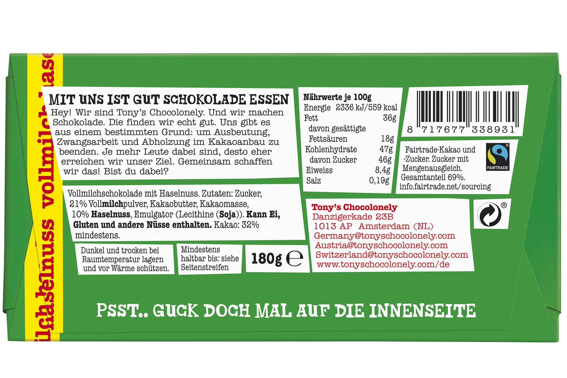 Vollmilchschokolade 32% Haselnuss