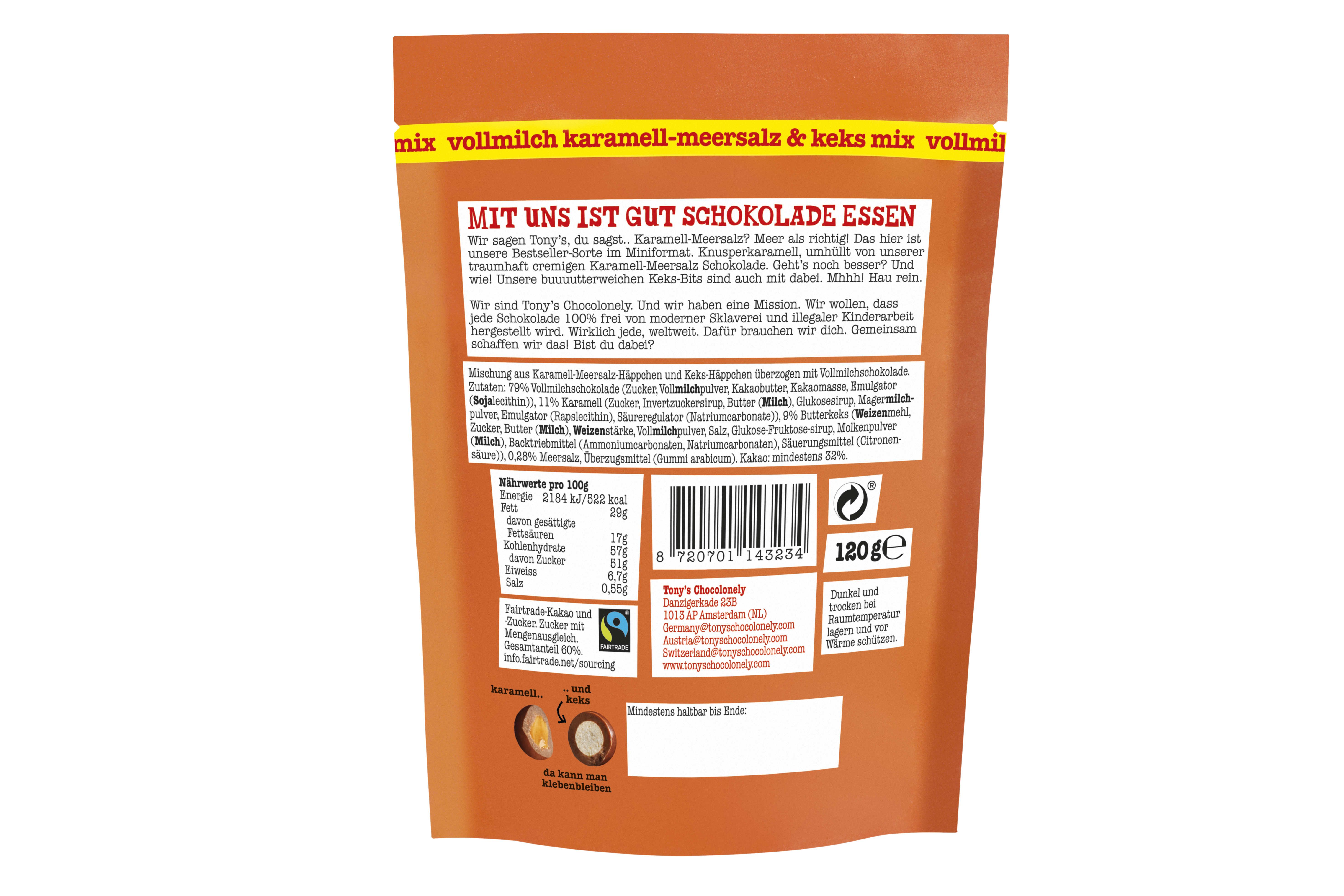Lil' Bits Vollmilch Karamell-Meersalz & Keks Mix-Tonys Chocolonely Austria