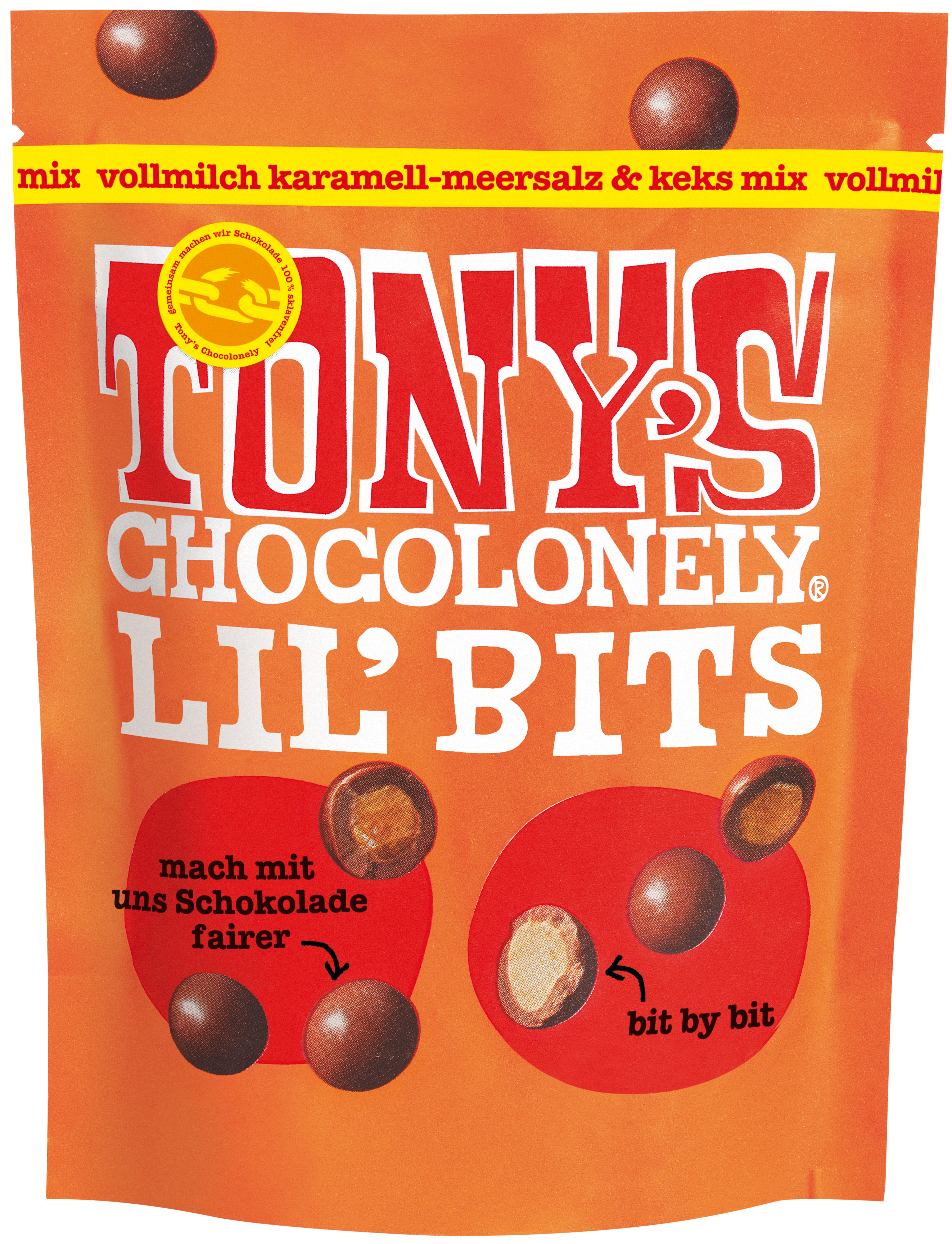 Lil' Bits Vollmilch Karamell-Meersalz & Keks Mix-Tonys Chocolonely Austria