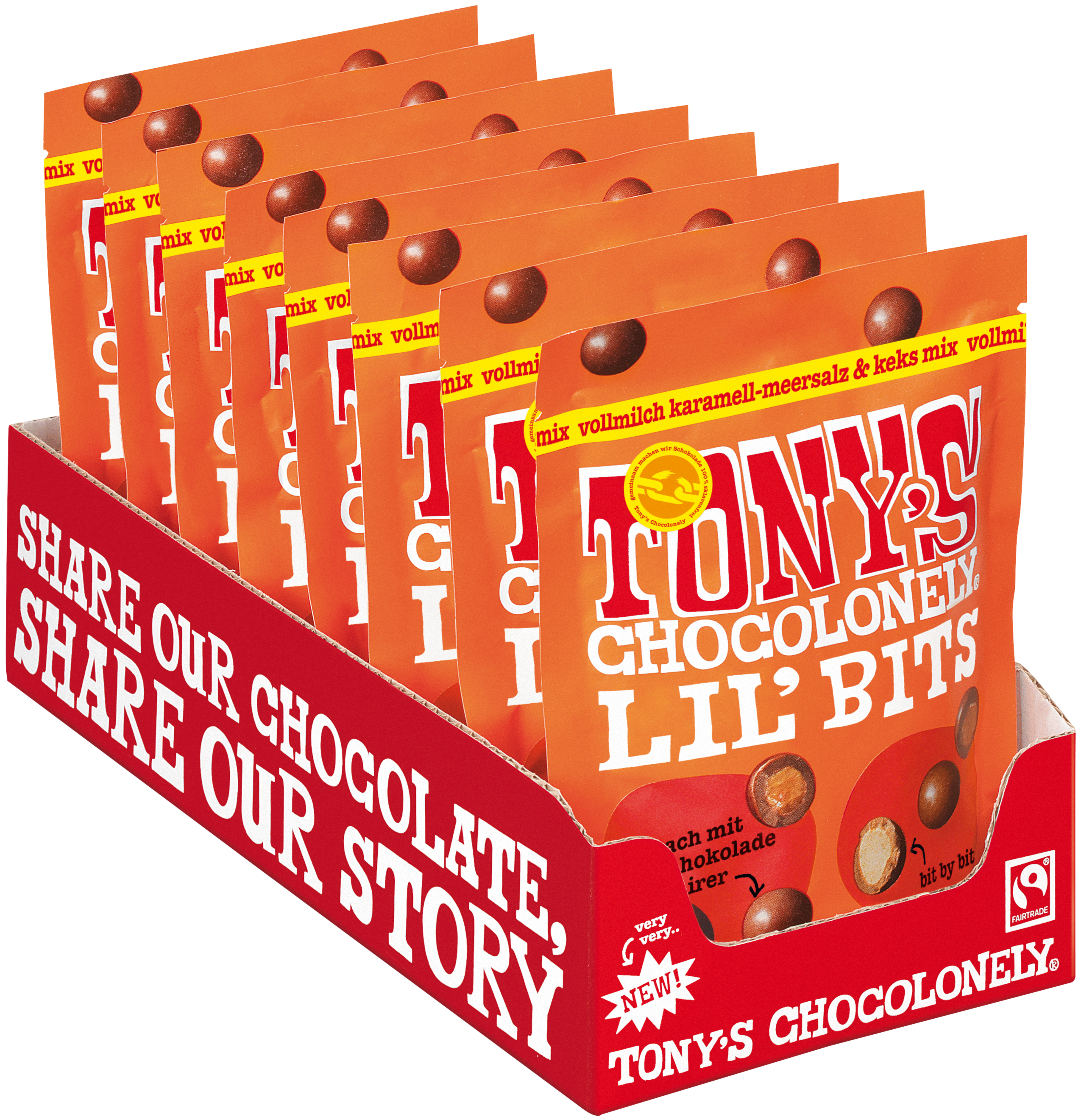 Lil' Bits Vollmilch Karamell-Meersalz & Keks Mix-Tonys Chocolonely Austria