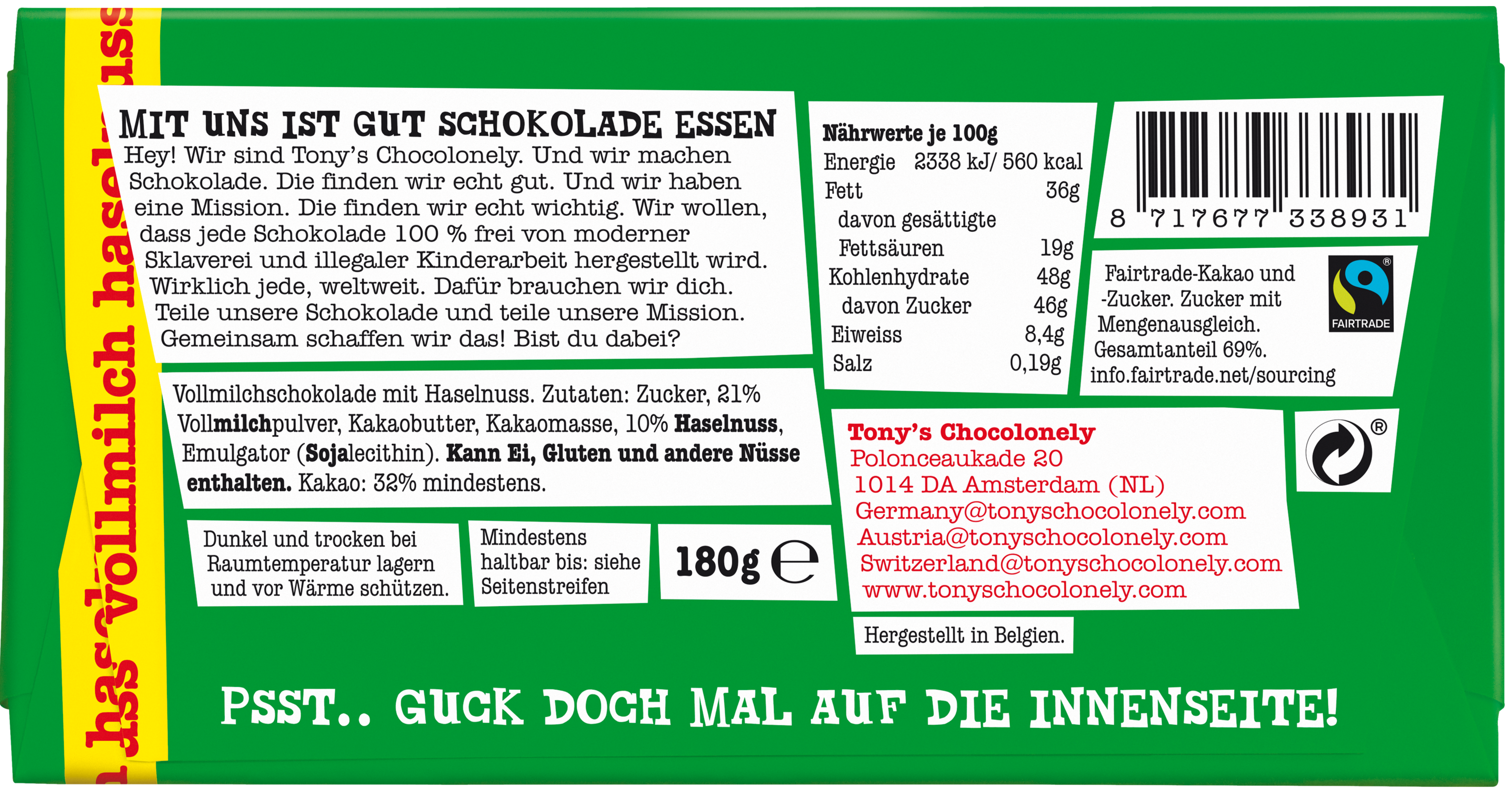 Vollmilchschokolade 32% Haselnuss