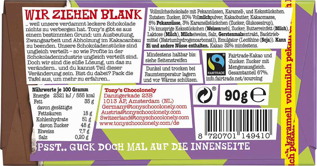 Vollmilch Pekannuss Karamell Crunch